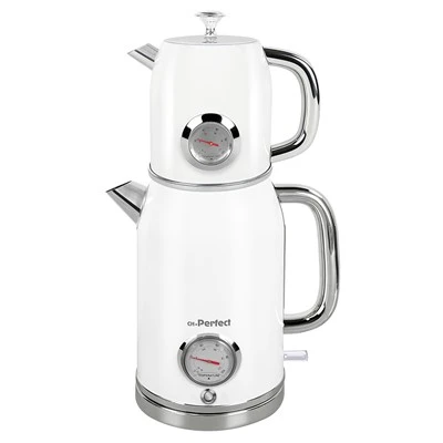 Retro Nerjaveèi elektrik Kettle ak Tanperati 1.8L +0.8L Doub Kouch Dlo Kettle Elektrik Yerba Mate Kettle