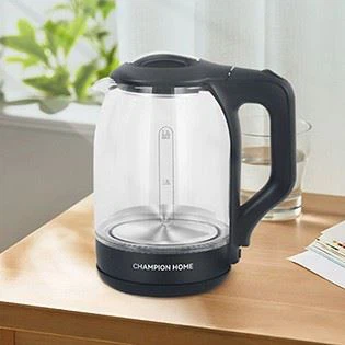 Glass elektrik Kettle ak filtre